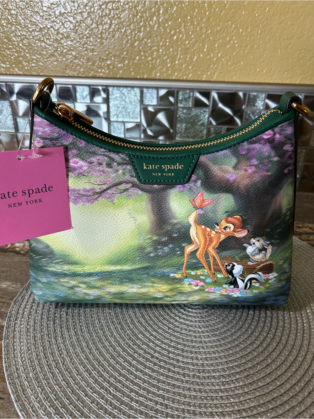 kate spade New York Green Woodland Bambi Shoulder Bag LIMITED EDITION
